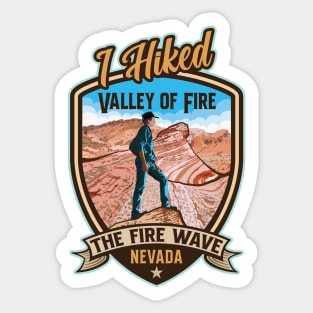 I Hiked The Fire Wave at Valley of Fire Nevada Retro Style Sticker